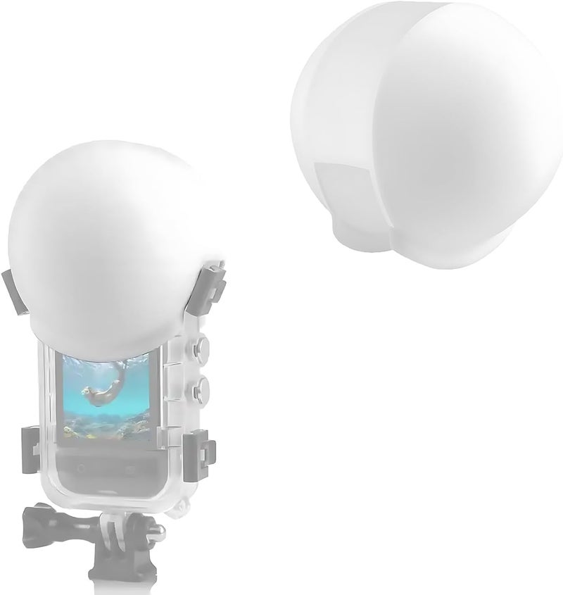 Sruim Lens Guard for Insta360 ONE X3 Invisible Dive Housing Case, Silicone Protective Cover, Lens Protector Case Accessories (White) - Image 1